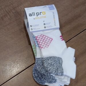 Gold Toe All Pro Women's White and Gray Athletic Socks